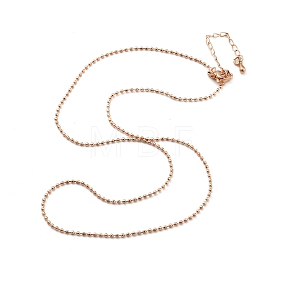 Brass Ball Chains Necklaces for Women NJEW-D302-21RG-1