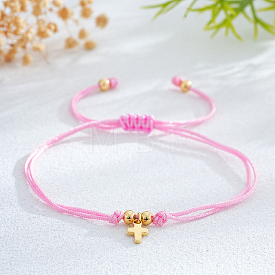 Brass Cross Charm Bracelets ZM9789-4-1