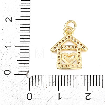 Brass Micro Pave Clear Cubic Zirconia Pendants KK-F938-15G-1