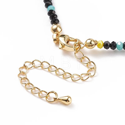 Shell Star & Glass Beaded Necklace for Women NJEW-JN03910-03-1