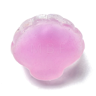 Gradient Color Translucent Resin Glitter Shell Cabochons RESI-R437-01B-1