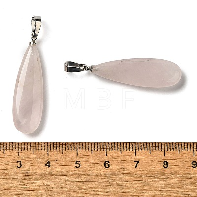 Natural Rose Quartz Pendants G-Q192-07P-02-1