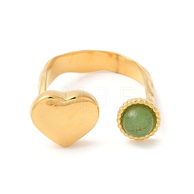 Natural Gemstone Open Cuff Rings for Women RJEW-S415-02G-04-1