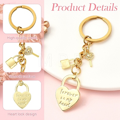 Brass Micro Pave Clear Cubic Zirconia Keychain KEYC-YW00302-1