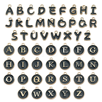 Initial Letter A~Z Alphabet Alloy Enamel Charms ENAM-TA0003-58-1