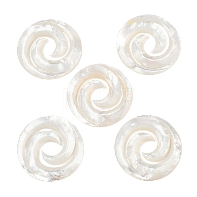 Natural White Shell Cabochons SSHEL-B006-05-1
