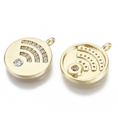Brass Micro Pave Cubic Zirconia Charms KK-N232-63-NF-1