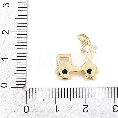 Brass Micro Pave Cubic Zirconia Pendants KK-F938-39G-01-1