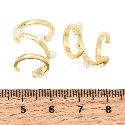 Brass ABS Plastic Pearl Cuff Earrings for Women PL-CBA43D6-02G-1