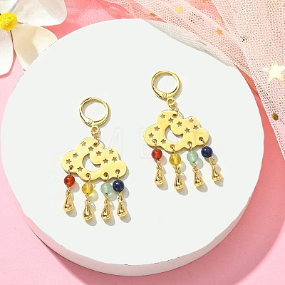 Brass Cloud Chandelier Earrings EJEW-TA00290-1