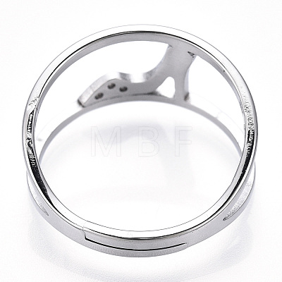 304 Stainless Steel High-Heeled Shoes Adjustable Ring for Women RJEW-T027-07P-1