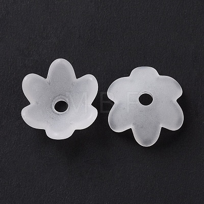 6-Petal Transparent Acrylic Bead Caps OACR-A017-10-1