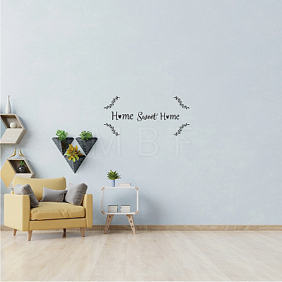 Rectangle with Word Home Sweet Home PVC Wall Stickers DIY-WH0228-121-1