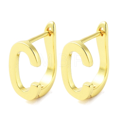 Brass Letter Stud Earrings for Women EJEW-A038-01C-G-1