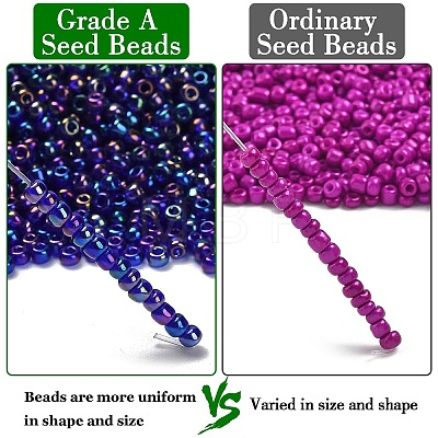 FGB 8/0 Grade A Round Glass Seed Beads SEED-Q010-3mm-F545-1