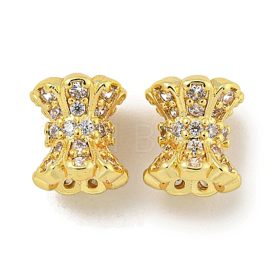 Rack Plating Brass Micro Pave Clear Cubic Zirconia Beads KK-L215-310B-18G01-1