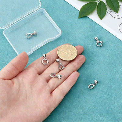 6Pcs 3 Styles Brass Pendant Cabochon Settings KK-PH0015-49P-1
