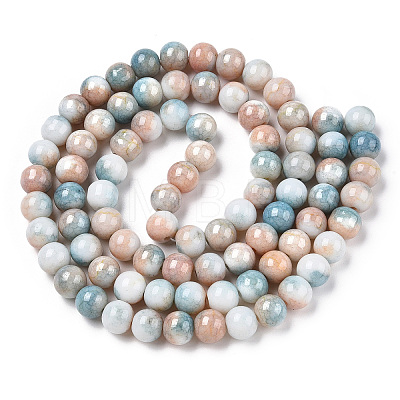 Opaque Crackle Glass Round Beads Strands GLAA-T031-10mm-01C-1