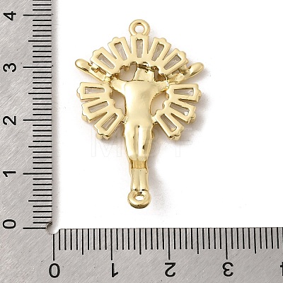 Brass Pave Cubic Zirconia Religion Jexus Crucifix Cross Links Connector Charms KK-H267-100G-02-1