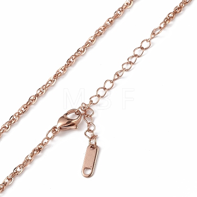 Ion Plating(IP) 304 Stainless Steel Rope Chain Necklace for Men Women NJEW-K245-010E-1