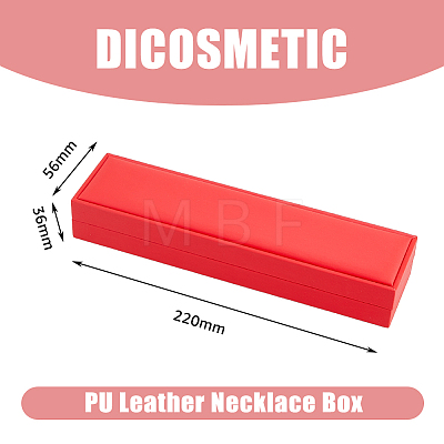 Rectangle PU Leather Necklace  Storage Boxes with Velvet Inside CON-WH0094-31D-02-1