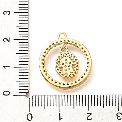 Brass Micro Pave Cubic Zirconia Pendants KK-G519-07G-06-1