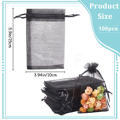 100pcs Large Organza Pouches Portable Shoes Bag Travel Storage Drawstring Bags OP-SP0001-03D-02-1