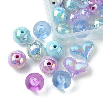 40Pcs 10 Styles Opaque Acrylic Beads MACR-FS0001-65-1