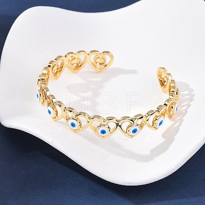 Brass Cuff Bangles for Women BJEW-C140-33G-1