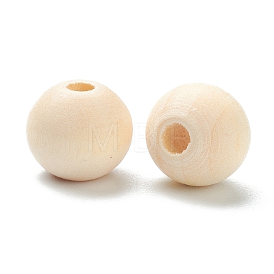 Natural Unfinished Wood Beads WOOD-XCP0001-19E-1