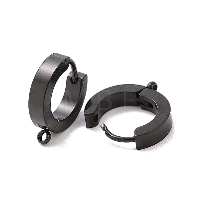 304 Stainless Steel Huggie Hoop Earrings Findings STAS-I167-01A-EB-1