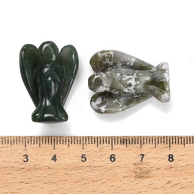 Natural Moss Agate Gemstone Carved Angle Figurines GG-CBA8396-A08-1