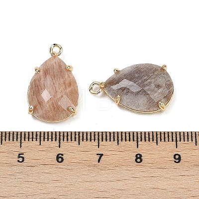 Natural Sunstone Faceted Pendants G-K347-05G-08-1