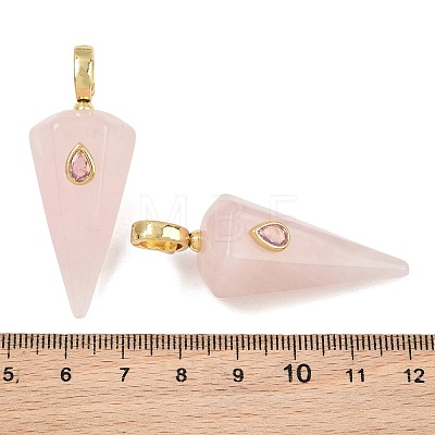 Natural Rose Quartz Pointed Pendants GG-CBA19F2-02G-05-1