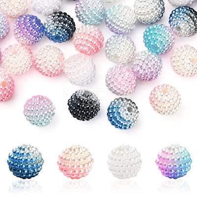 50Pcs 5 Colors Imitation Pearl Acrylic Beads OACR-FS0001-04-1