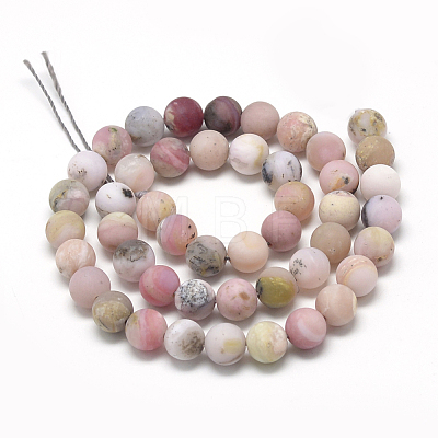 Natural Pink Opal Beads Strands G-R446-4mm-38-1