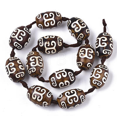Tibetan Style dZi Beads Strands TDZI-R001-03E-1