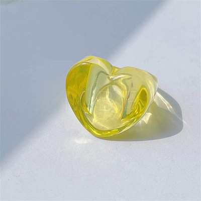 Heart Resin Finger Rings for Women WGCE13C-01-1