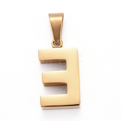 Ion Plating(IP) 304 Stainless Steel Letter Pendants STAS-H127-E-G-1