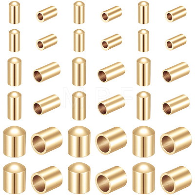 60Pcs 3 Styles Brass Cord Ends KK-CN0003-44G-1