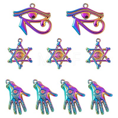 12Pcs 3 Style Plated Alloy Pendants FIND-LS0001-44MC-1