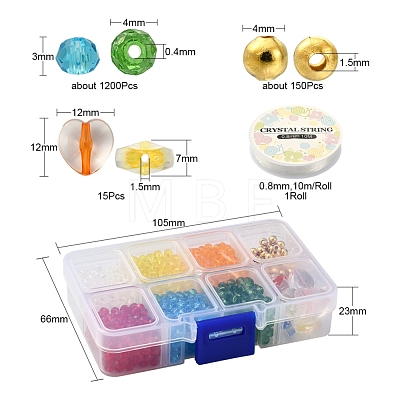 DIY Colorful Transparent Beads Bracelet Making Kit DIY-YW0005-45-1