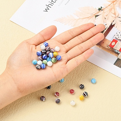 48Pcs Handmade Millefiori Glass Beads LK-YW0001-02B-1