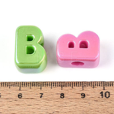 UV Plating Opaque Acrylic European Beads OACR-M027-03B-1
