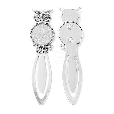 Owl Vintage Tibetan Style Alloy Bookmarks Cabochon Settings X-TIBE-Q032-28AS-NR-1