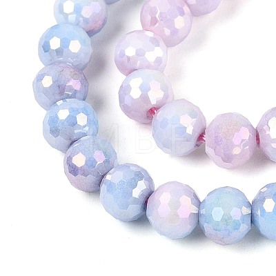 Anti-Tarnish Electroplate Glass Beads Strands X-GLAA-N056-6mm-06-1