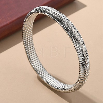 Electrophoresis Iron Bangles for Women BJEW-M057-08P-1