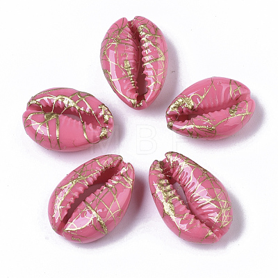 Spray Painted Natural Cowrie Shell Beads SSHEL-R047-03-A07-1