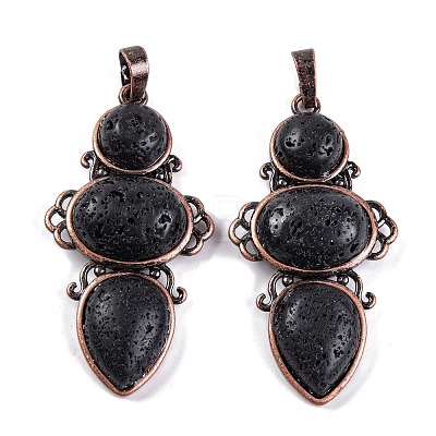 Natural Lava Rock Pendants G-Q158-04-06-1