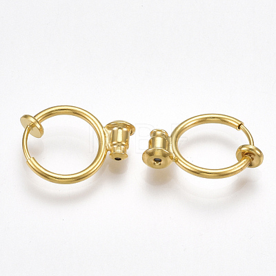 Brass Clip-on Earring Converters Findings KK-T038-243G-1